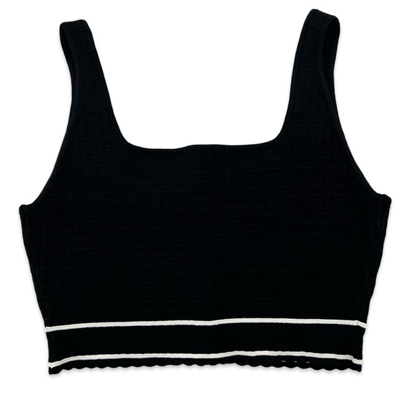 HOUSE OF HARLOW 1960 - Cropped Black Square Neck Top - Picture 3 of 8